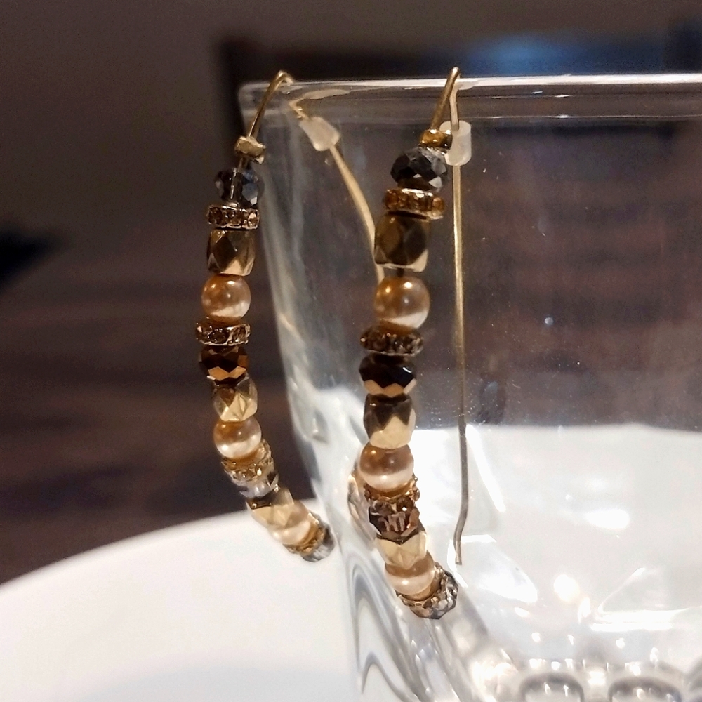 Golden Summer Bead Dangle Earrings